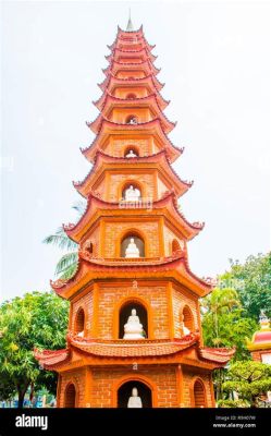 Paisaje de la Pagoda Tran Quoc Una evocadora escena budista con pinceladas expresivas